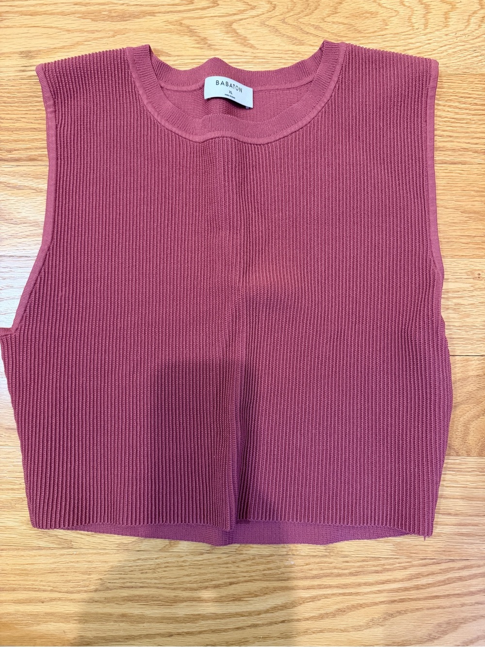 Babaton Sleeveless Ribbed Knit Tank - Dusty Rose/Mauve